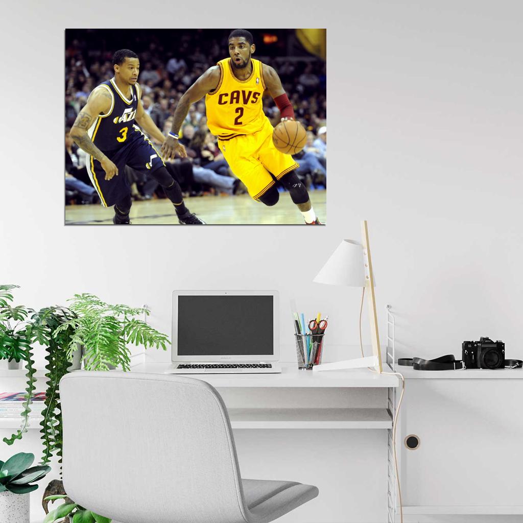 Kyrie Irving Dribbling Cavaliers Basketball Wall Art Print Poster