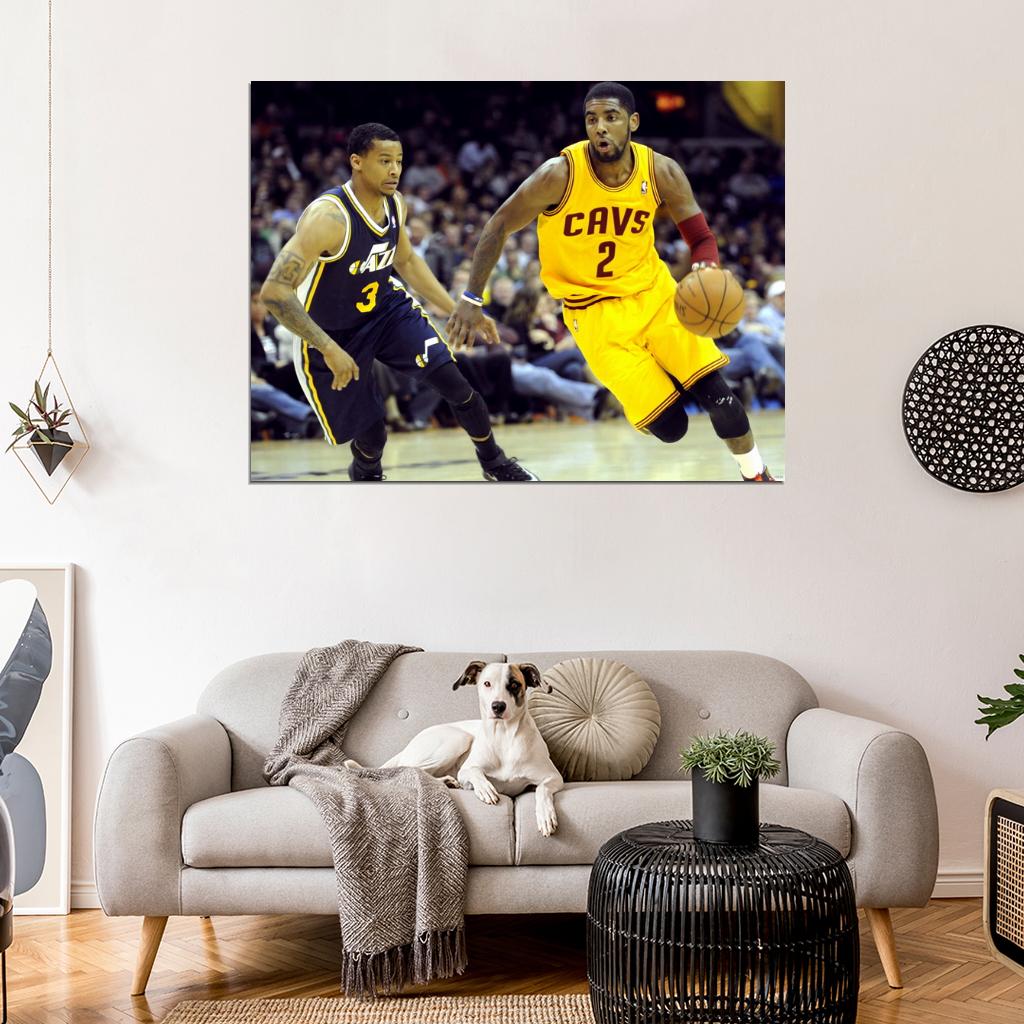 Kyrie Irving Dribbling Cavaliers Basketball Wall Art Print Poster