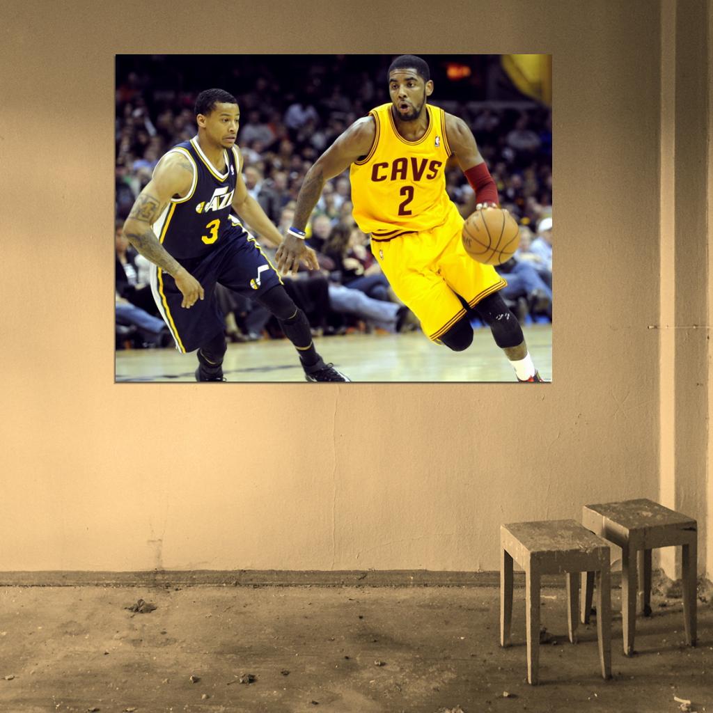 Kyrie Irving Dribbling Cavaliers Basketball Wall Art Print Poster