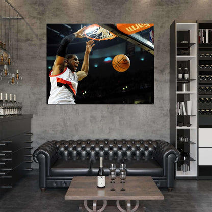 LaMarcus Aldridge Portland Dunk Basketball Wall Art Print Poster