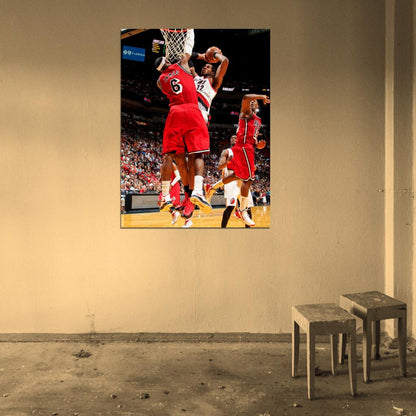 LaMarcus Aldridge vs LeBron James Basketball Wall Art Print Poster