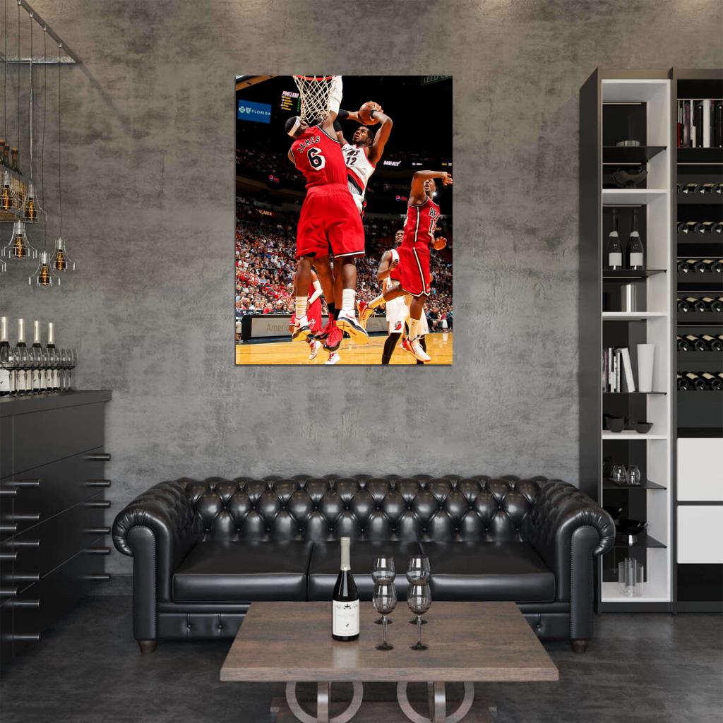 LaMarcus Aldridge vs LeBron James Basketball Wall Art Print Poster