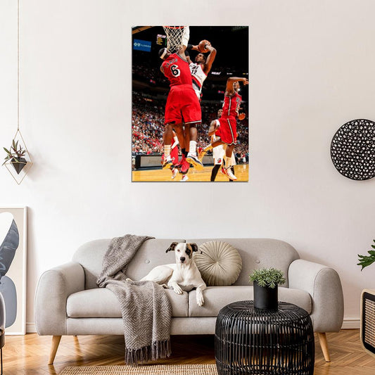 LaMarcus Aldridge vs LeBron James Basketball Wall Art Print Poster
