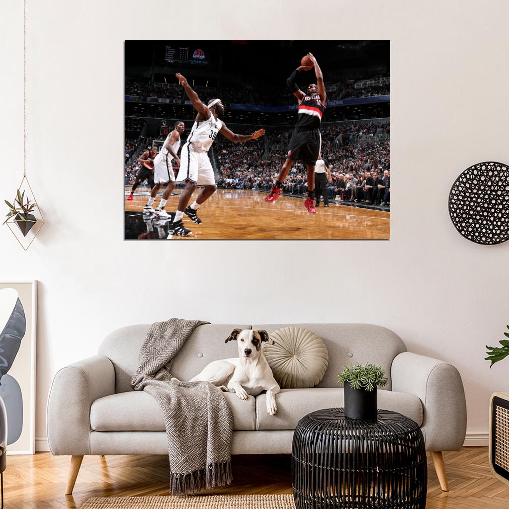 LaMarcus Aldridge Shot Blazers Basketball Wall Art Print Poster