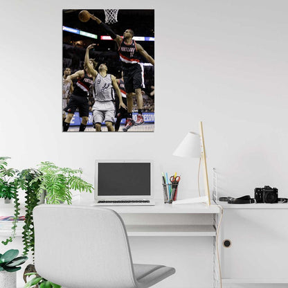 LaMarcus Aldridge Block Blazers Basketball Wall Art Print Poster