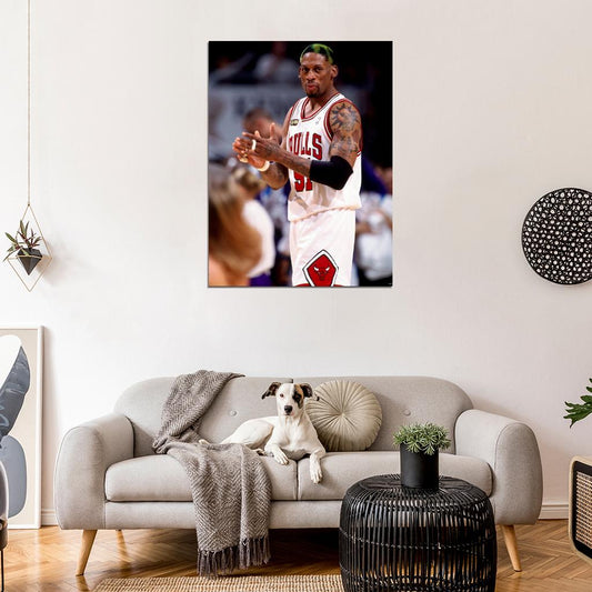 Dennis Rodman Retro Basketball Wall Art Print Poster