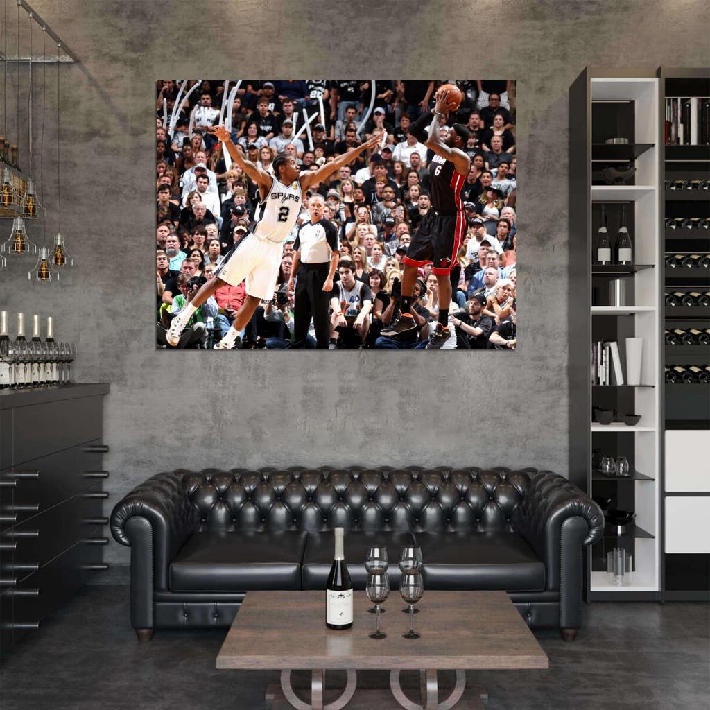 LeBron James Shot Basketball Sport Wall Art Print Poster