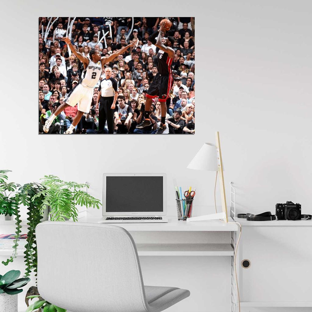 LeBron James Shot Basketball Sport Wall Art Print Poster
