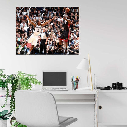 LeBron James Shot Basketball Sport Wall Art Print Poster