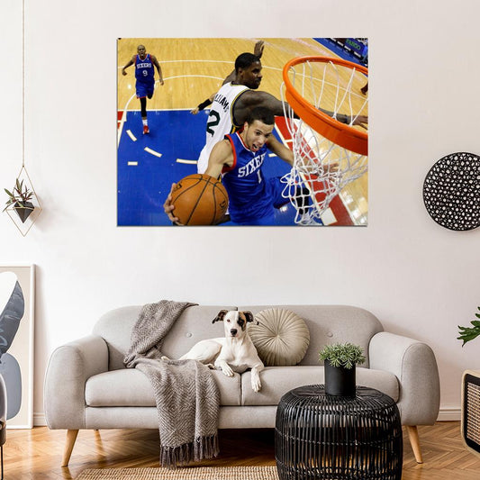 Michael Carter Sixers Layup Basketball Sport Wall Art Print Poster