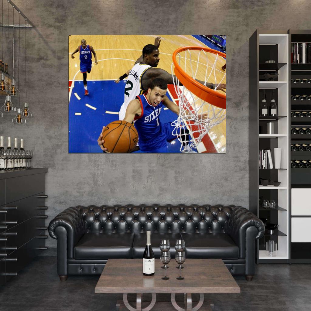 Michael Carter Sixers Layup Basketball Sport Wall Art Print Poster