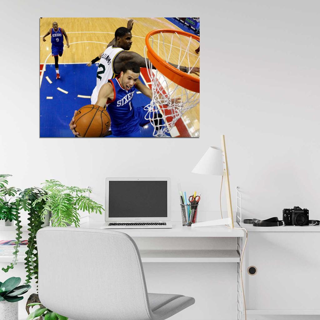 Michael Carter Sixers Layup Basketball Sport Wall Art Print Poster