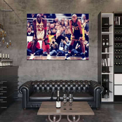 Michael Jordan Reggie Miller Retro Basketball Wall Art Print Poster