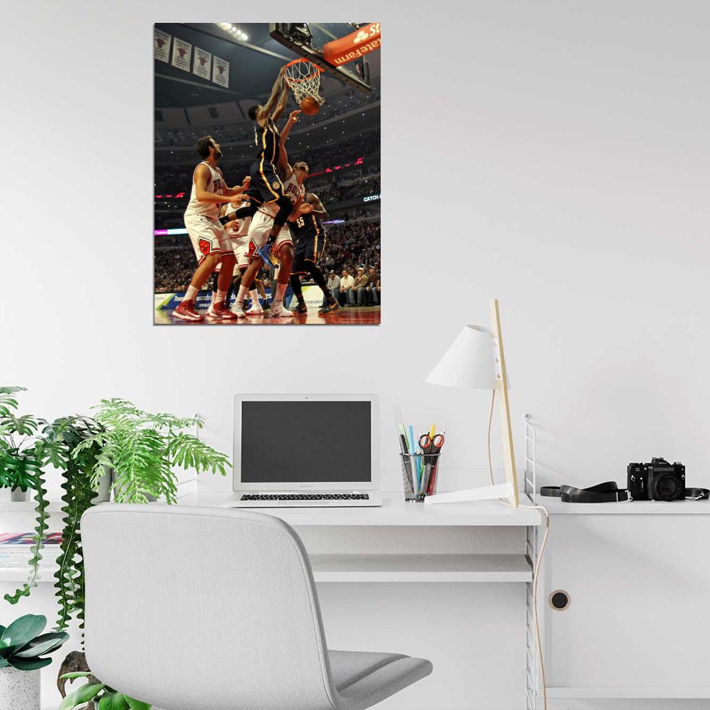 Paul George Indiana Dunk Basketball Sport Wall Art Print Poster