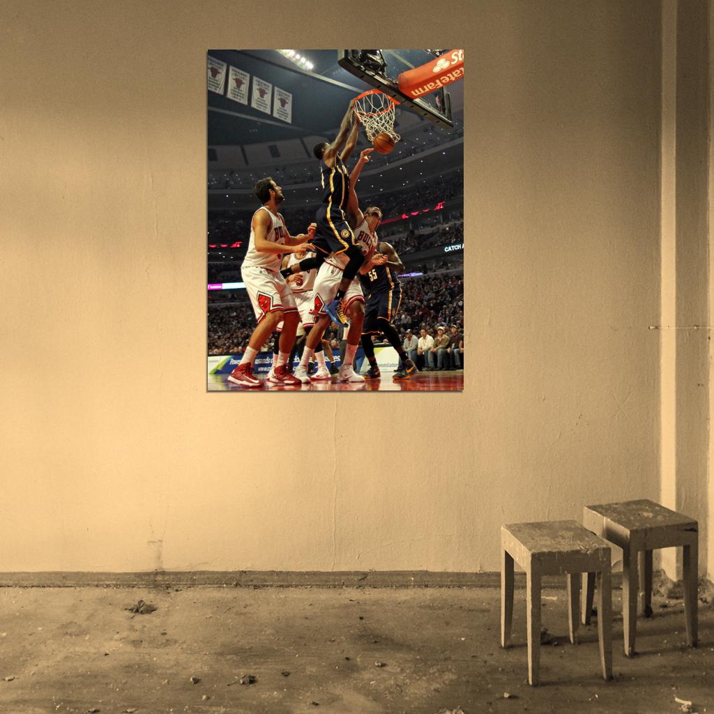 Paul George Indiana Dunk Basketball Sport Wall Art Print Poster