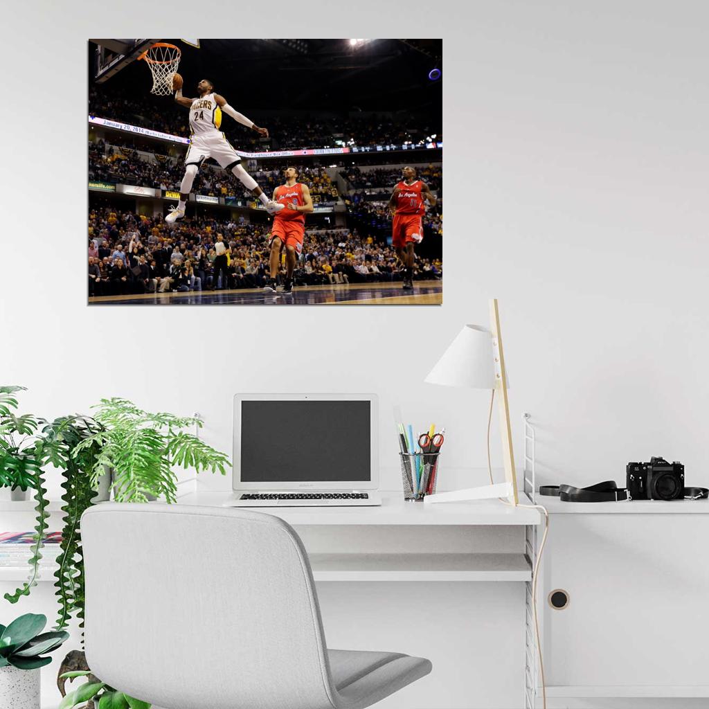 Paul George Dunk Basketball Wall Art Print Poster