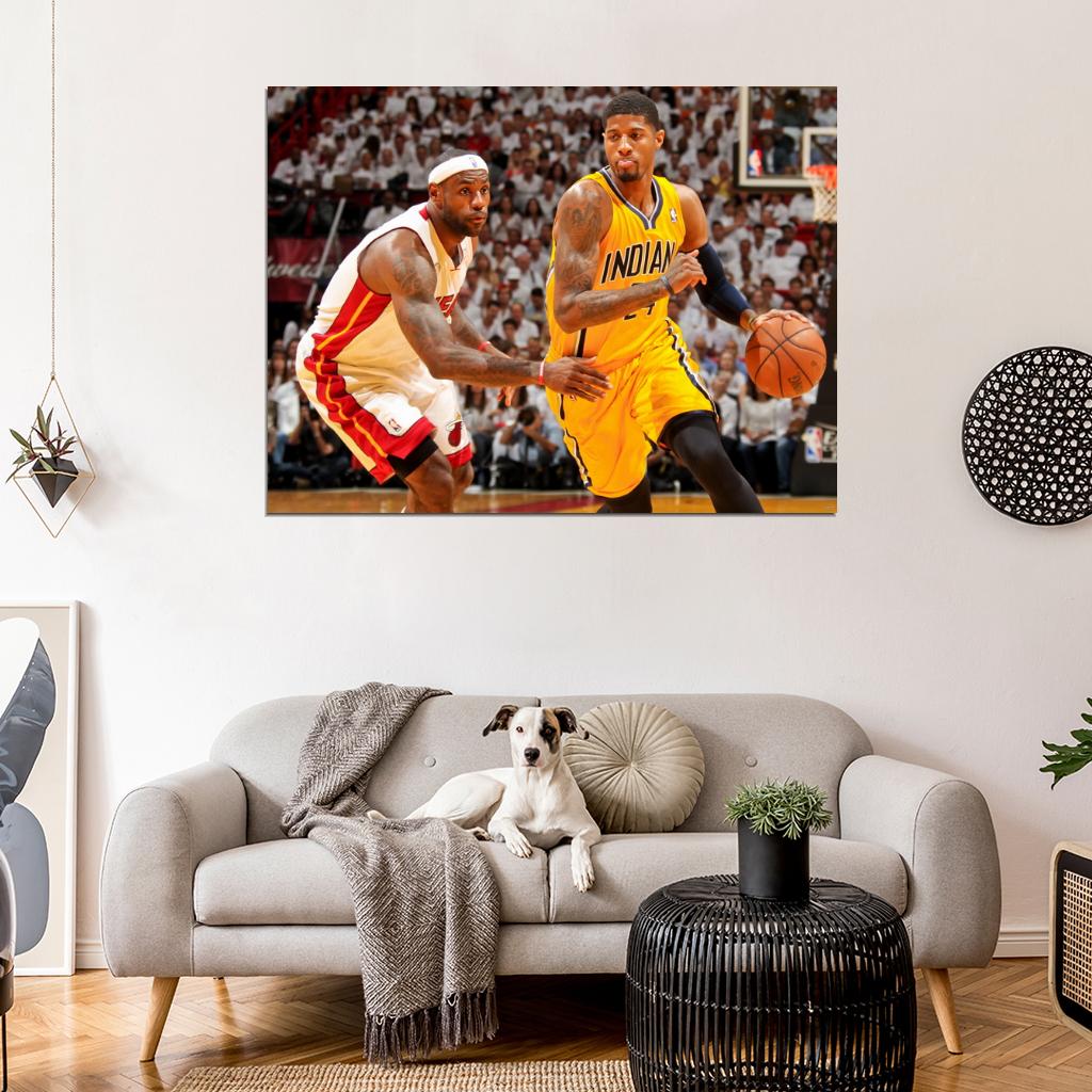Paul George vs LeBron James Basketball Sport Wall Art Print Poster