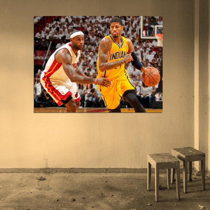 Paul George vs LeBron James Basketball Sport Wall Art Print Poster
