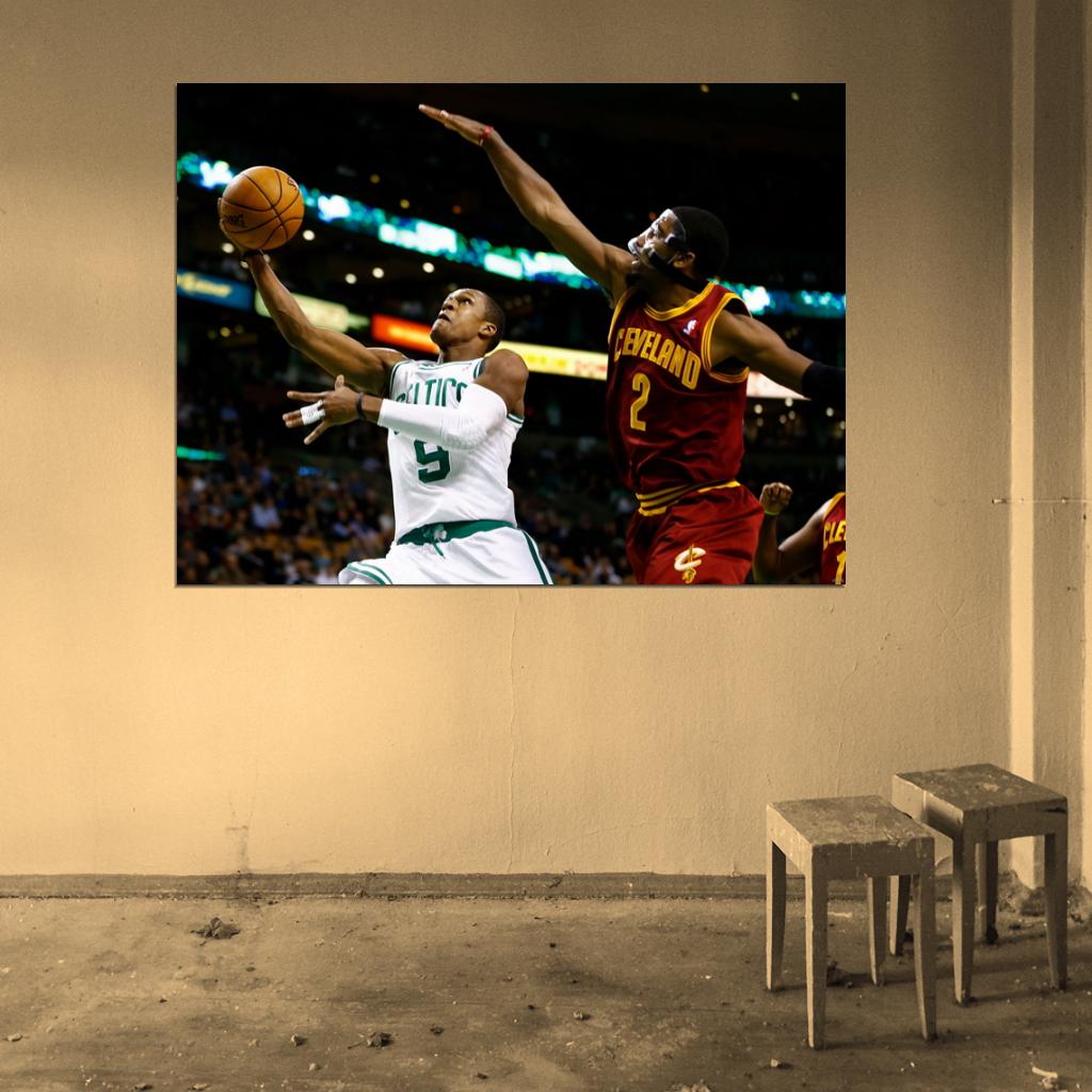 Rajon Rondo vs Kyrie Irving Basketball Sport Wall Art Print Poster