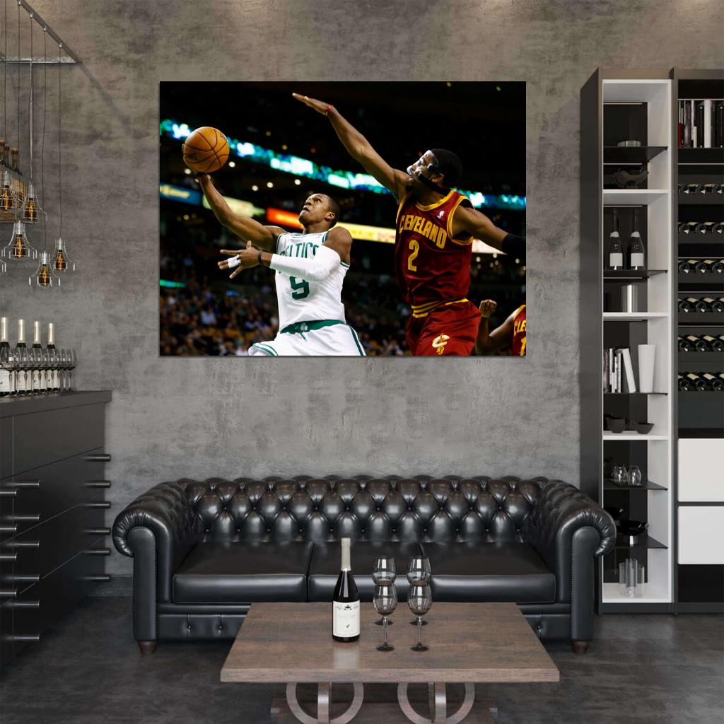 Rajon Rondo vs Kyrie Irving Basketball Sport Wall Art Print Poster