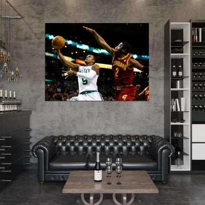 Rajon Rondo vs Kyrie Irving Basketball Sport Wall Art Print Poster