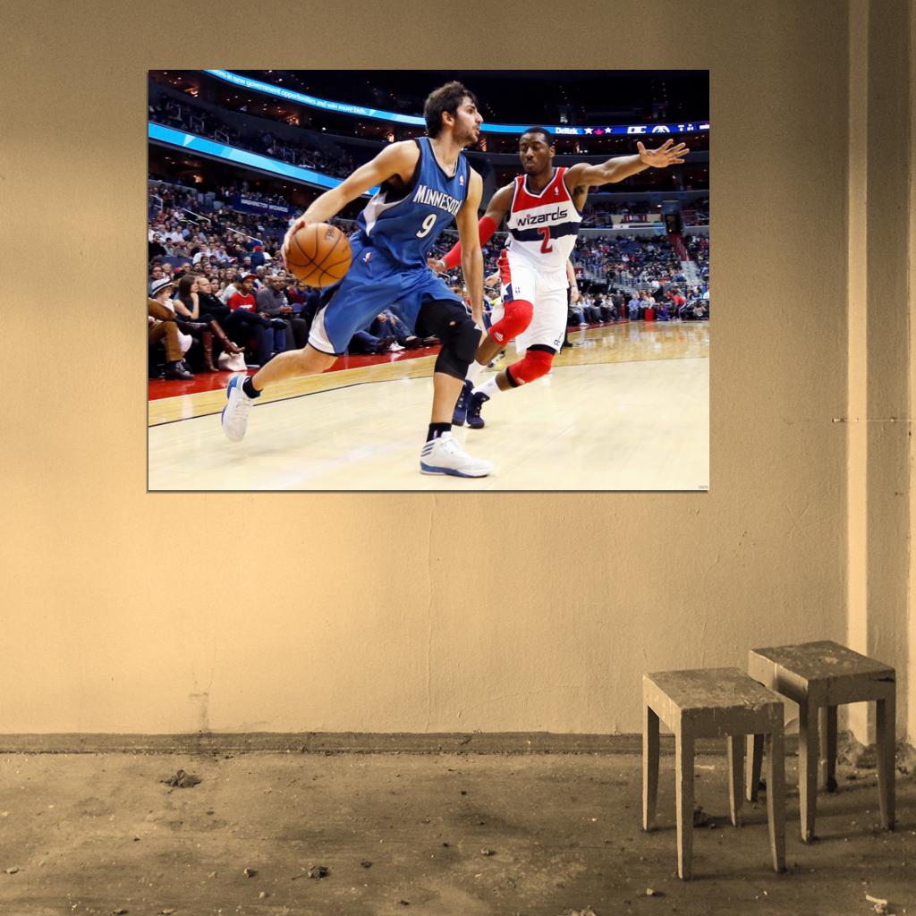 Ricky Rubio vs John Wall Basketball Sport Wall Art Print Poster