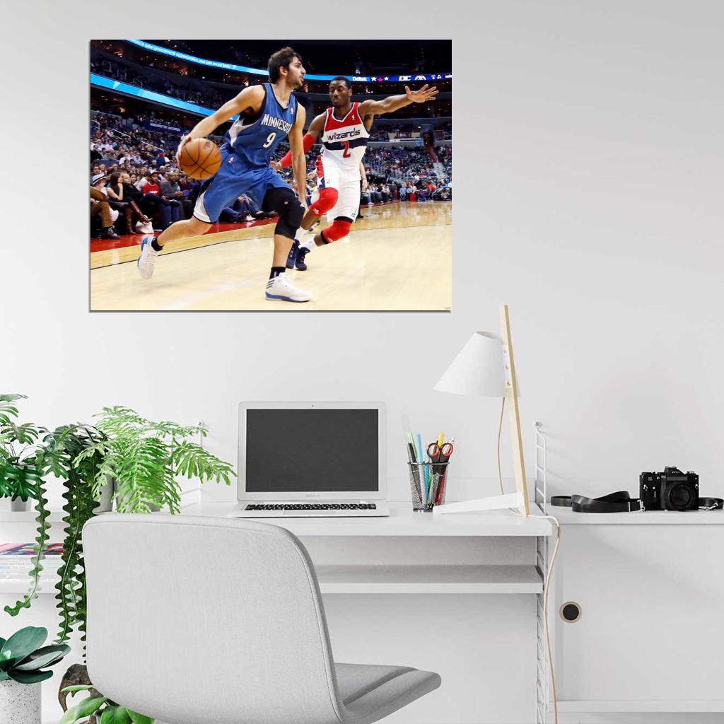 Ricky Rubio vs John Wall Basketball Sport Wall Art Print Poster