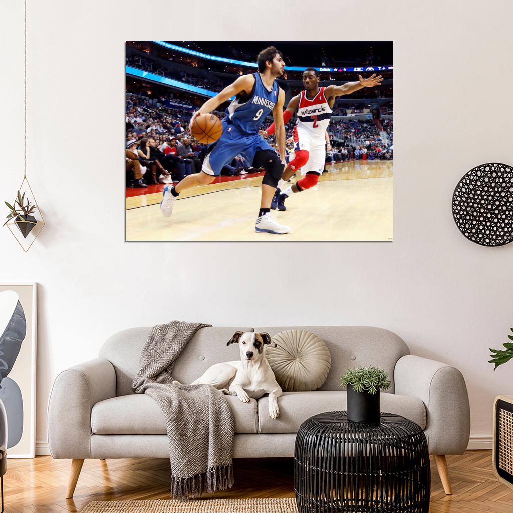 Ricky Rubio vs John Wall Basketball Sport Wall Art Print Poster