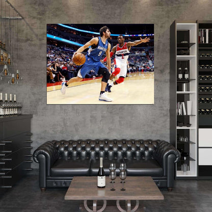Ricky Rubio vs John Wall Basketball Sport Wall Art Print Poster