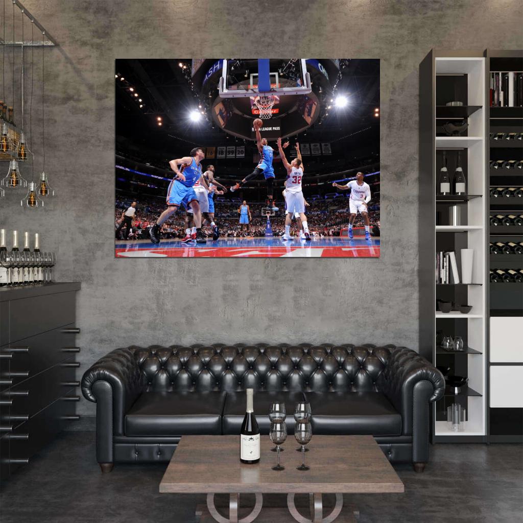 Russell Westbrook OKC Layup Basketball Sport Wall Art Print Poster