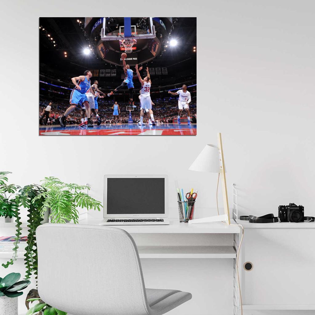 Russell Westbrook OKC Layup Basketball Sport Wall Art Print Poster