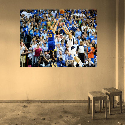 Stephen Curry Shot Golden State Basketball Wall Art Print Poster