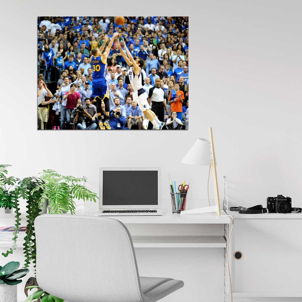 Stephen Curry Shot Golden State Basketball Wall Art Print Poster