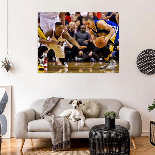 Stephen Curry Damian Lillard Basketball Sport Wall Art Print Poster