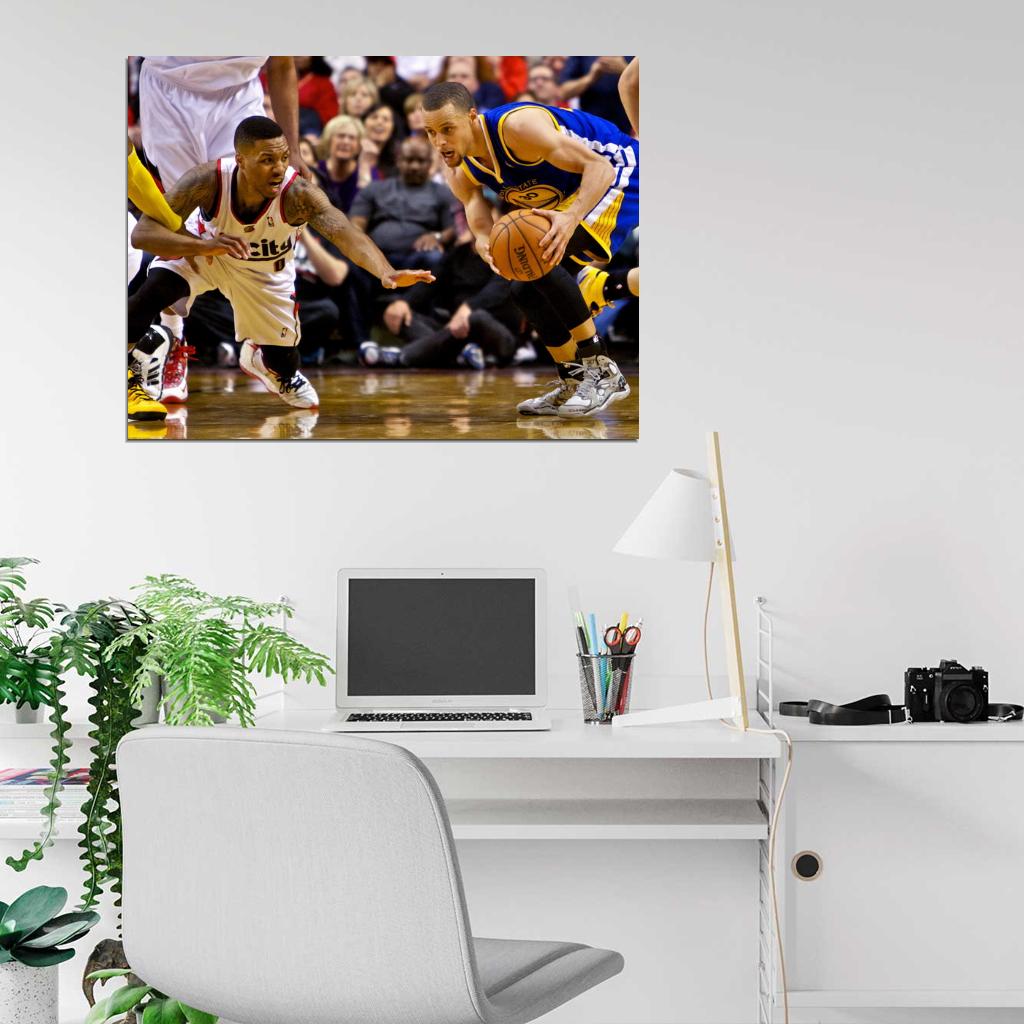 Stephen Curry Damian Lillard Basketball Sport Wall Art Print Poster