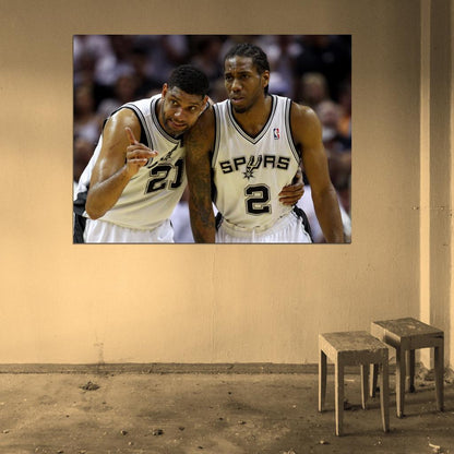 Tim Duncan Kawhi Leonard Basketball Sport Wall Art Print Poster