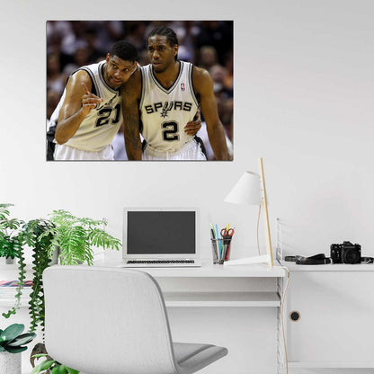 Tim Duncan Kawhi Leonard Basketball Sport Wall Art Print Poster