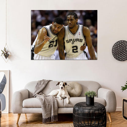Tim Duncan Kawhi Leonard Basketball Sport Wall Art Print Poster