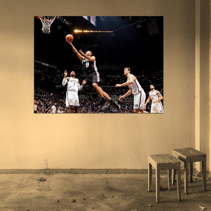 Tony Parker Layup Basketball Wall Art Print Poster