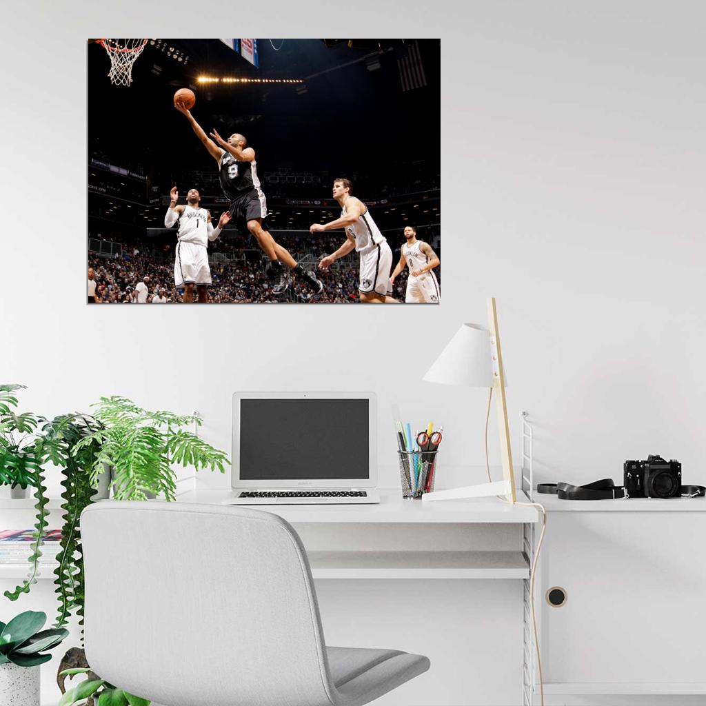 Tony Parker Layup Basketball Wall Art Print Poster