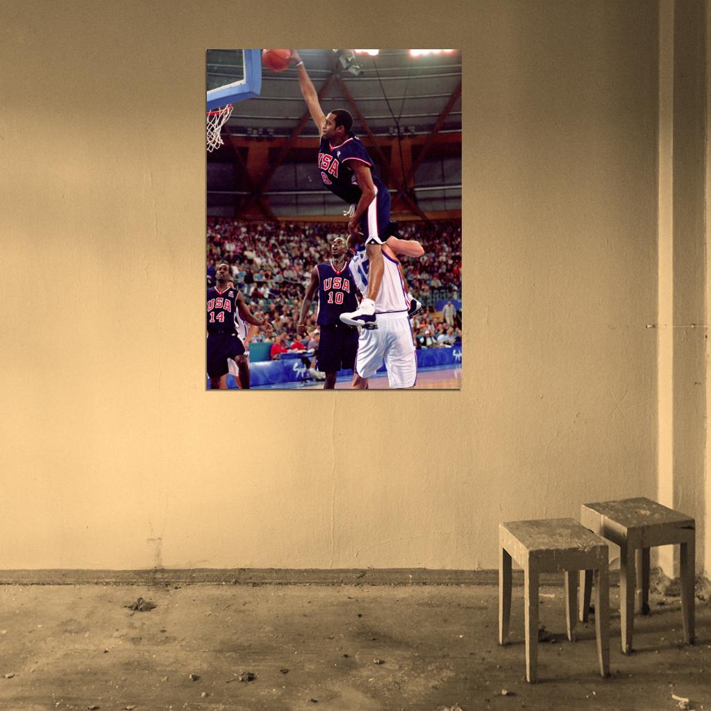 Vince Carter USA Team Monster Dunk Wall Art Print Poster