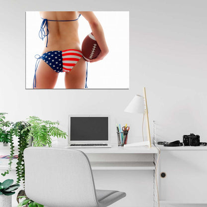 American Football Hot Butt Sexy Ass Panties Wall Art Print Poster