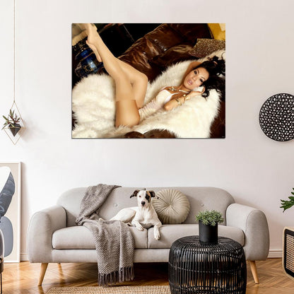 Asa Akira Stocking Beautiful Sexy Model Wall Art Print Poster