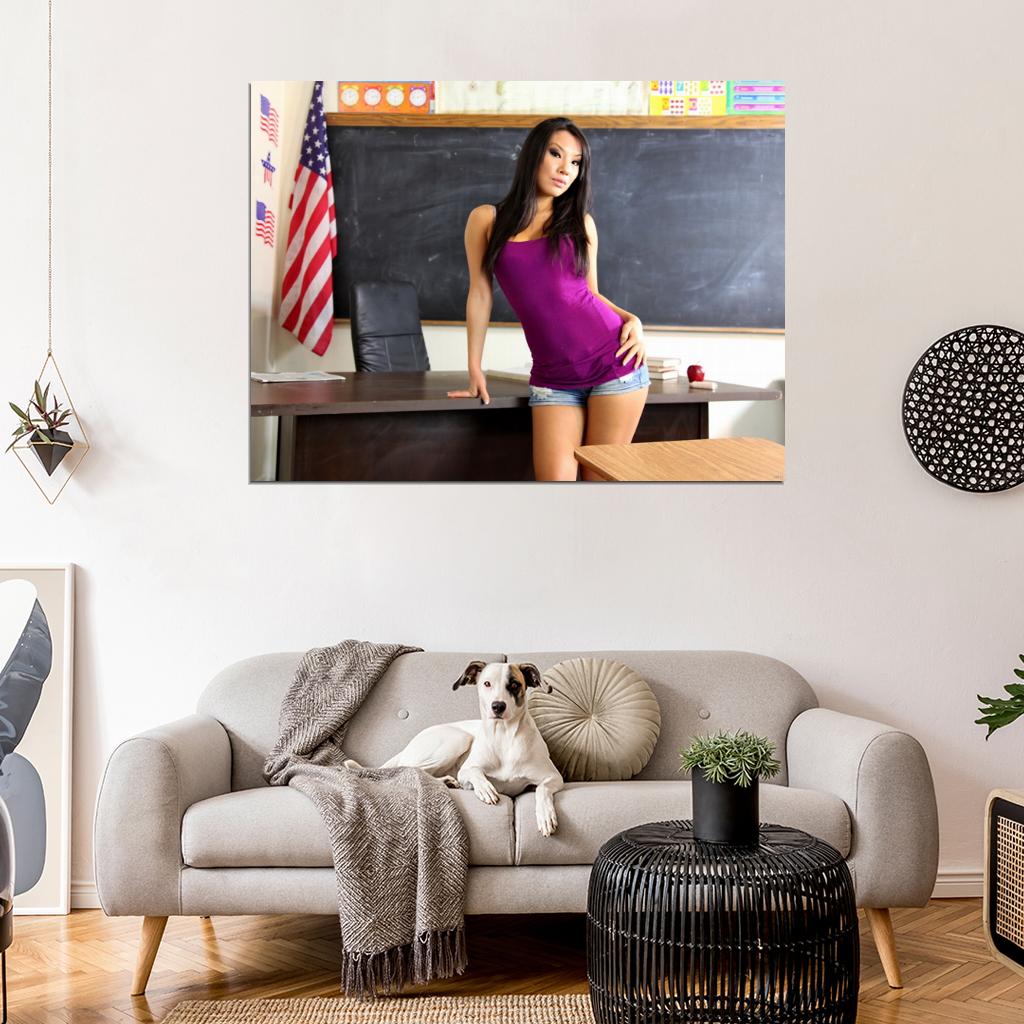 Asa Akira Sexy Teacher Hot Model Wall Art Print Poster