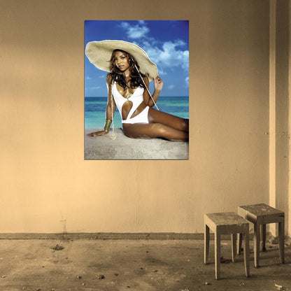 Ashanti Bikini Beach Hot Model Singer Wall Art Print Poster