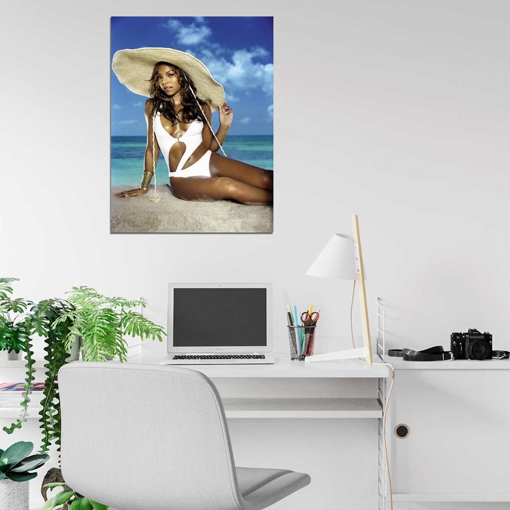 Ashanti Bikini Beach Hot Model Singer Wall Art Print Poster