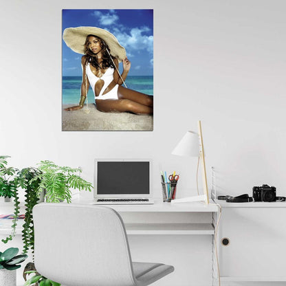 Ashanti Bikini Beach Hot Model Singer Wall Art Print Poster