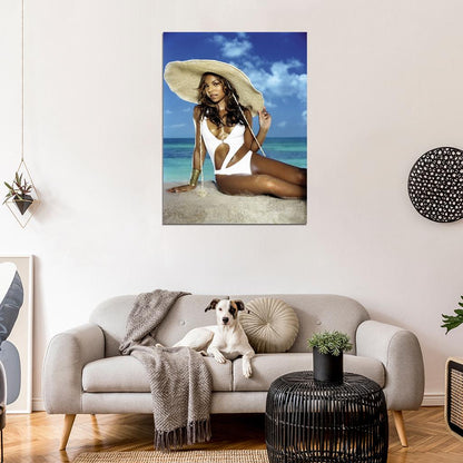 Ashanti Bikini Beach Hot Model Singer Wall Art Print Poster