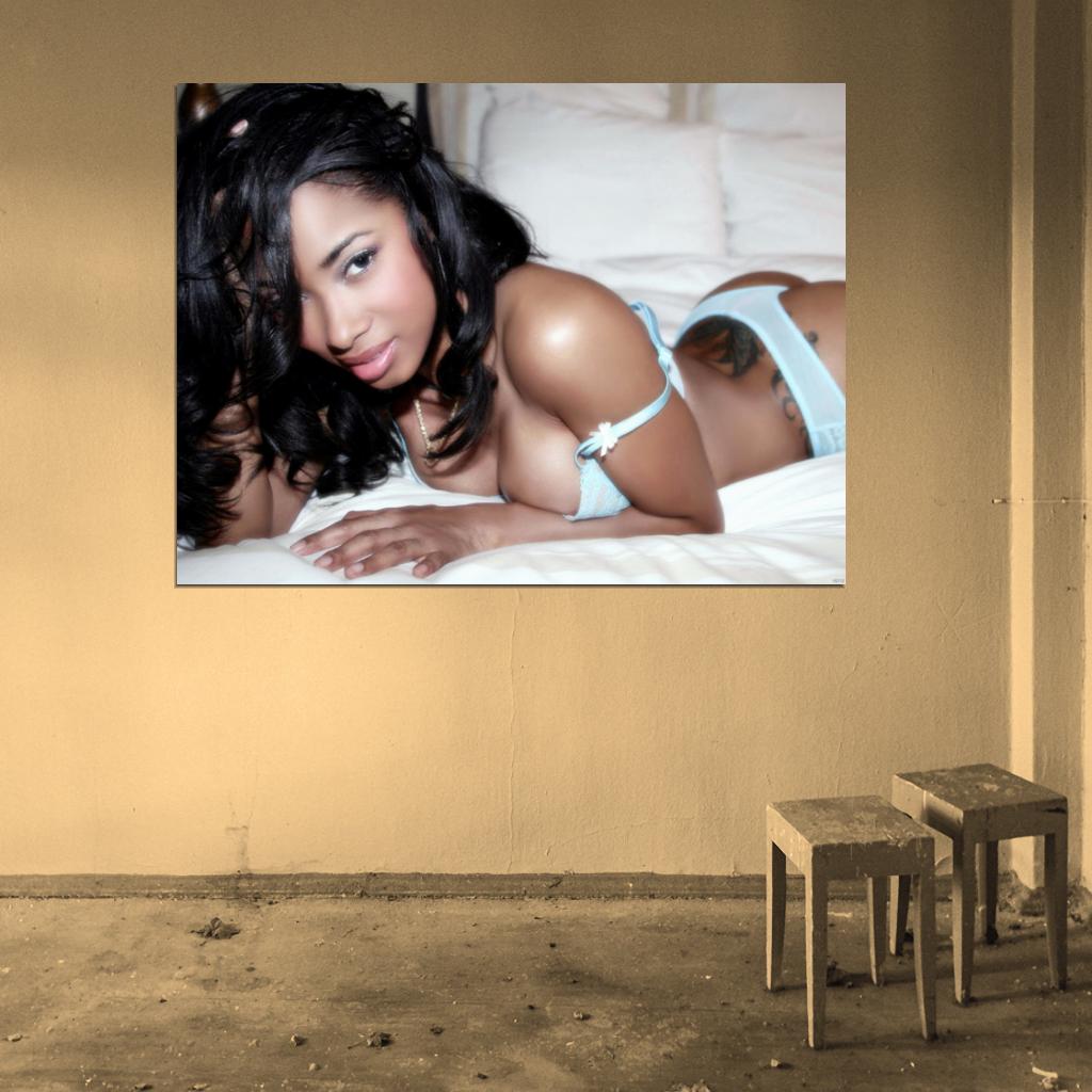 Ashanti Sexy Hot Boobs Model Singer Wall Art Print Poster