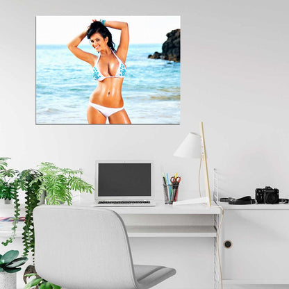 Denise Milani Bikini Beach Boobs Sexy Model Wall Art Print Poster